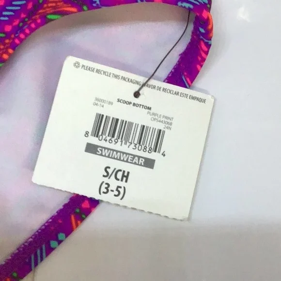 OP | Purple Geometric Juniors Bandeau Bikini S - Picture 7 of 8